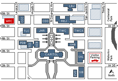 Map of the Texas Capitol Complex